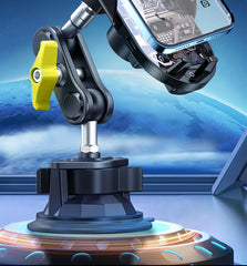 Car dash mounted wireless charging phone holder and metal and silicone suction cup