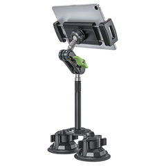 Rock-Solid Dual Suction, Heavy Duty Metal Tablet Mount with Extended Reach Bar