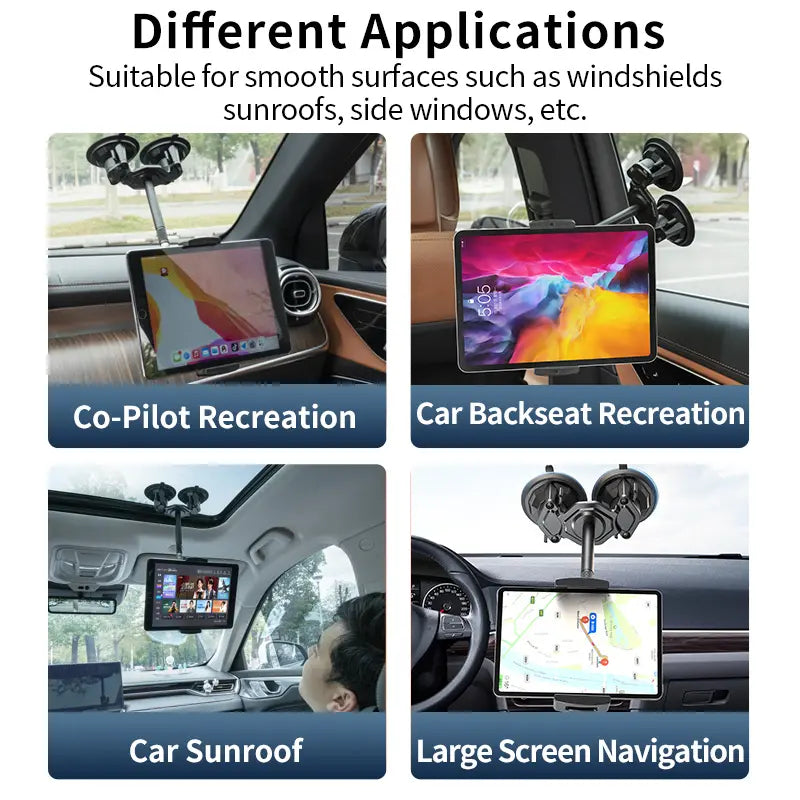 BoulderMax Duo dual suction phone mount with 360° rotation and strong grip.