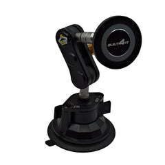 Black car mount with suction cup on a gray background