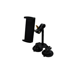 Car phone mount with additional parts on a car interior ceiling.