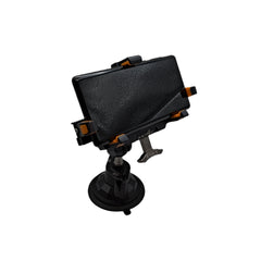 Black and orange suction cup tool on a white background