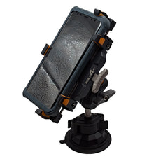 Black and orange suction cup tool on a white background