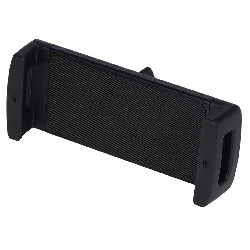 Black car phone mount with additional components on a white background