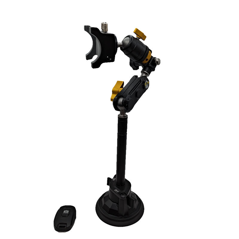 BoulderCam Pro dual phone and action camera mount front view