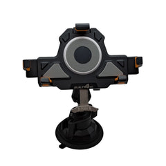 Black and orange suction cup tool on a white background
