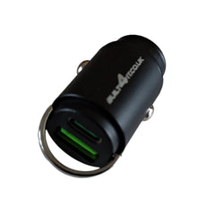 Power Trip compact dual USB car charger with USB-C and USB-A fast charging