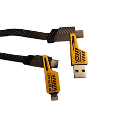 4-in-1 PD 27W fast charging cable with USB-A, USB-C, and Lightning connectors – universal compatibility.